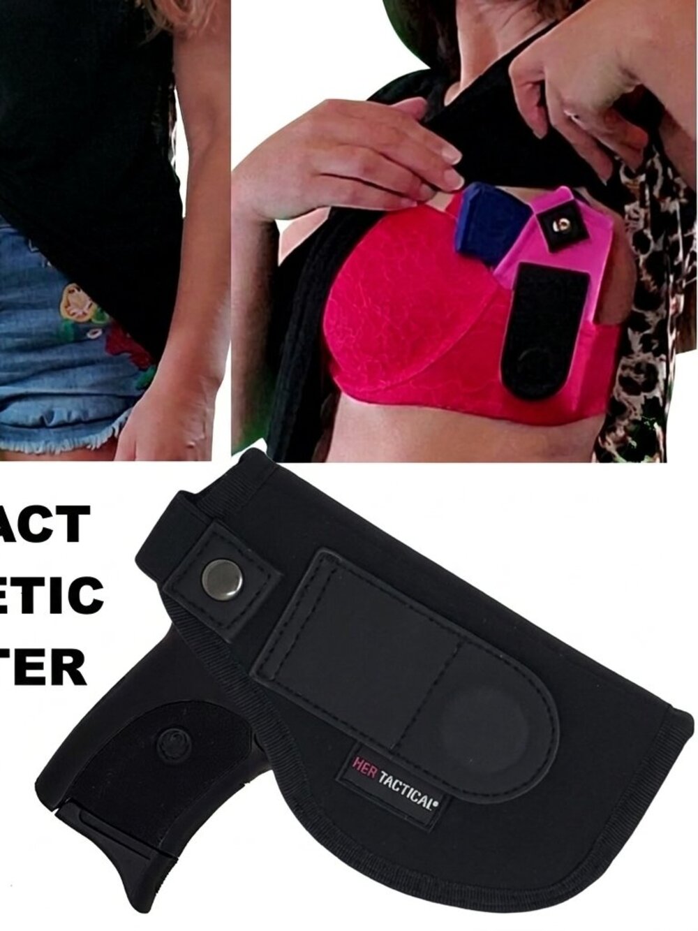 Magnetic Holster for Compact & Micro Sized Guns - BLACK BY HER TACTICAL